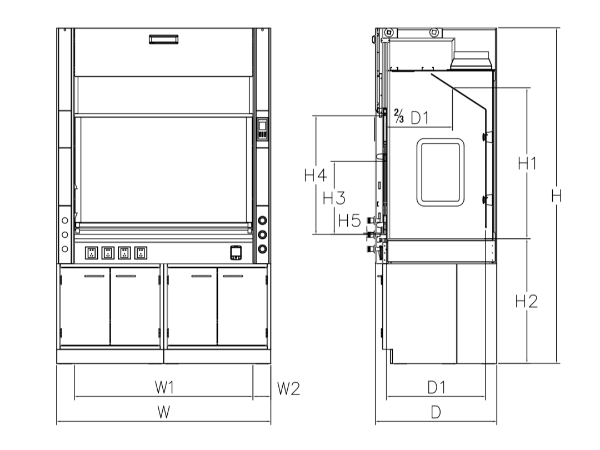 中式全鋼通風柜·安全 / 高效 / 節能 / 裝配式設計的智能排風柜(臺式C款)